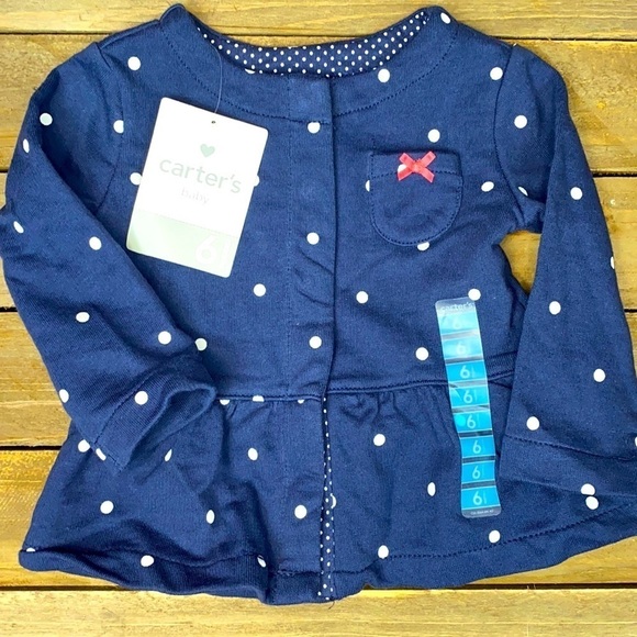 NWT Navy Polka Dot Infant Sweater - Picture 1 of 4